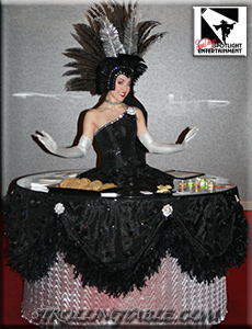strolling table showgirl