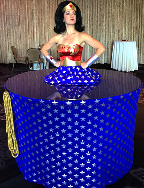 Wonder Woman Superhero strolling tables